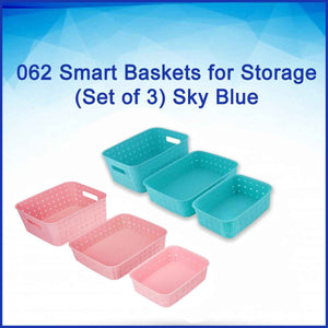 Smart Baskets for Storage(Set of 3) Sky Blue