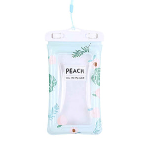 Waterproof Peach Transparent Mobile Pouch with Neck Strap (1 Pc)