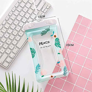 Waterproof Peach Transparent Mobile Pouch with Neck Strap (1 Pc)