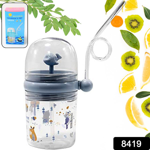 Whale-themed sippy cup for kids with straw and lid.