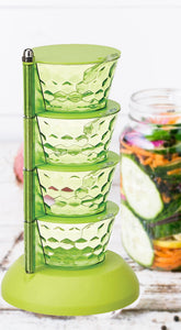 PremiumAV PremiumAV 4 in 1 Multipurpose 360 Degree Rotating Pickle Rack Container for Kitchen –  
