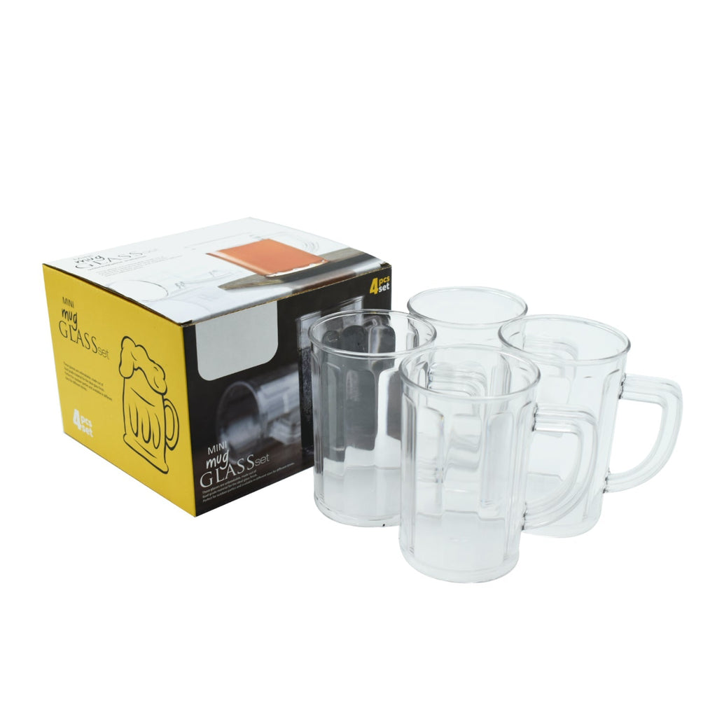 PremiumAV PremiumAV Unbreakable Drinking Plastic Type Glass Set, Beer Mug, Set of 4 PCs, Transparent –  