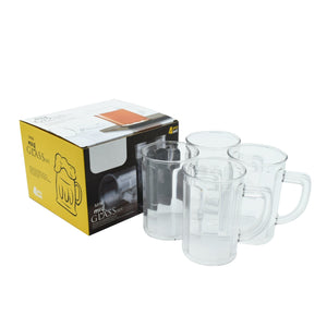 PremiumAV PremiumAV Unbreakable Drinking Plastic Type Glass Set, Beer Mug, Set of 4 PCs, Transparent –  
