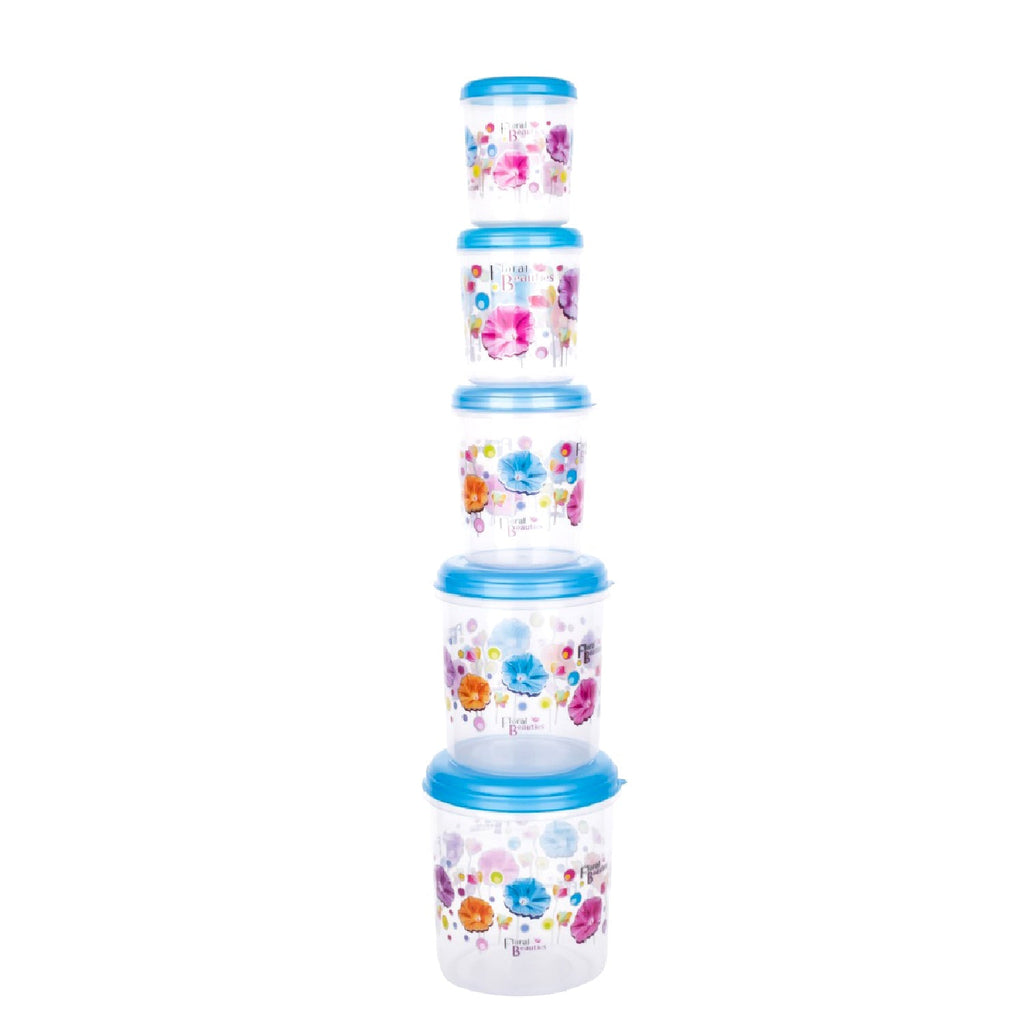 PremiumAV PremiumAV Plastic Transparent Container Air Tight Dabba Set (3000ml, 2000ml, 1000ml, 750ml, 500ml) –  