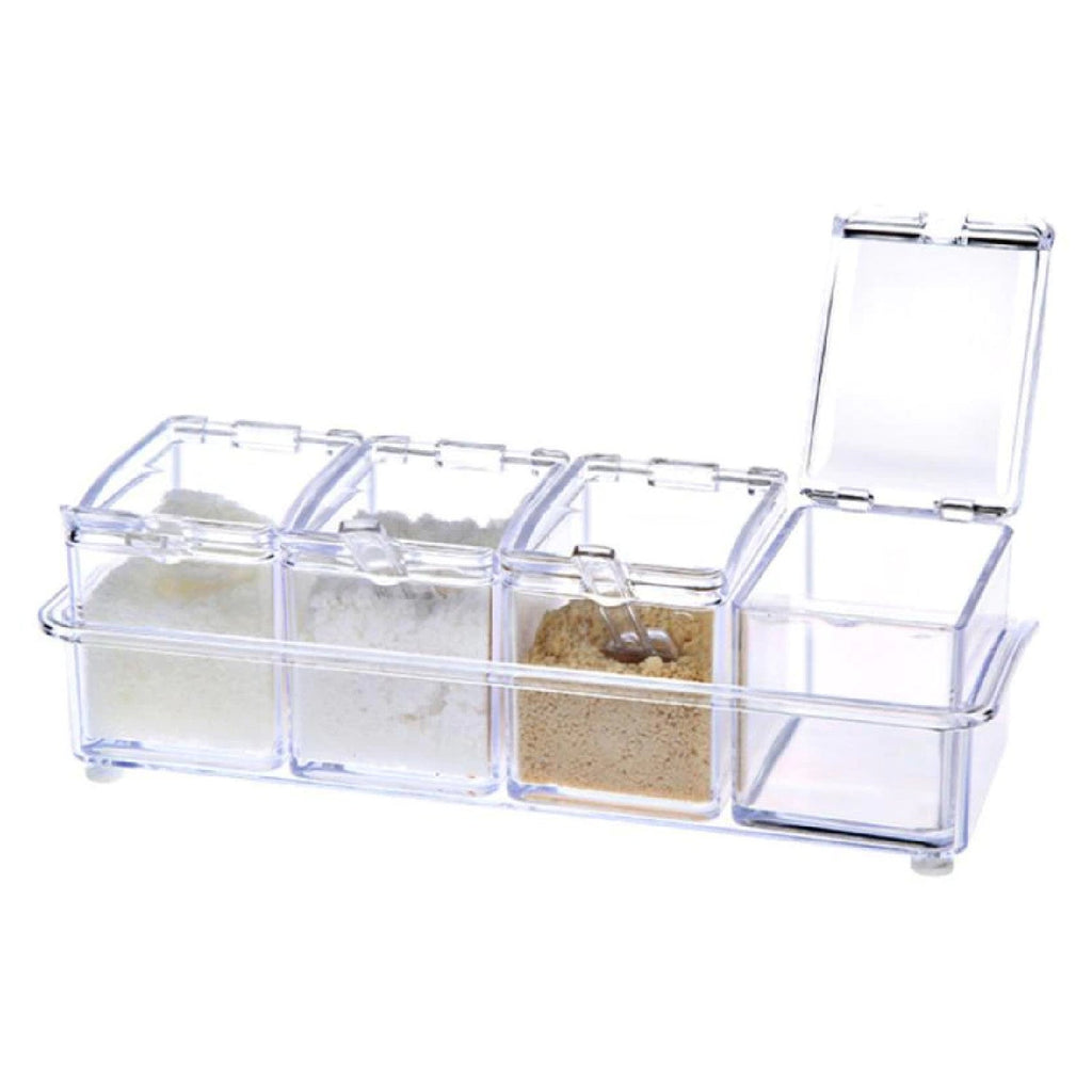 Acrylic spice rack with lids