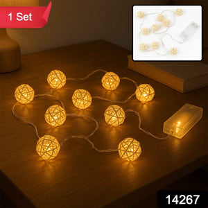 Battery Operated Rattan Ball String Decorative Fairy Lights