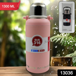 PremiumAV Stainless Steel tumblers 316 Stainless Steel, Vacuum Insulated Cup / Bottle, Portable Travel Kettle / Water Bottle with Handle, Outdoor Larg - PremiumAV