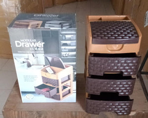 Space-saving mini storage unit with 3 layers for easy organization.