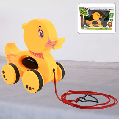 PremiumAV Pull Along Toy with Attractive Design, Developmental Toy for 1-Year-Old Girl Boy (Duck)