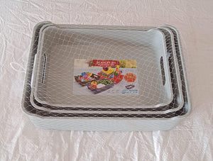 PremiumAV Multipurpose Organising & Storage Plastic Tray,  Fruit & Vegetable/ Multi Purpose Tray, Organizer for Kitchen, Countertop, Cabinet, Bathroom  - PremiumAV
