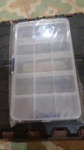 PremiumAV 15-Grid Clear Plastic Jewelry Organizer Box with Dividers (1 Pc) - PremiumAV