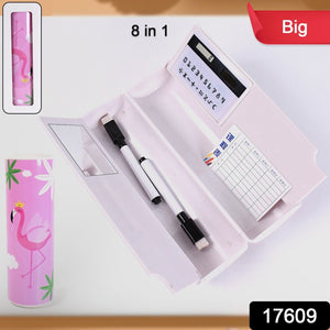 PremiumAV 8 in 1 Compass Box, Geometry Box 2 Compartment, Pencil Box with 1 Calculator, 1 Mirror, 2 in 1 Marker Pen  - PremiumAV