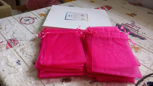 PremiumAV Organza Drawstring Gift Bags  Small Mesh Pouches for Wedding, Party & Festival Favors (50 Pcs Set)  - PremiumAV