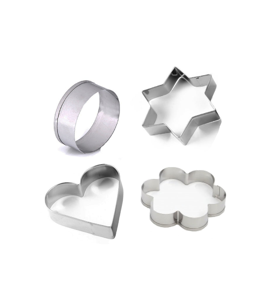 PremiumAV PremiumAV 0827 Cookie Cutter Stainless Steel Cookie Cutter with Shape Heart Round Star and Flower (4 Pieces) –  
