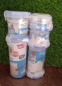 Airtight round food storage container with leak-proof lid, perfect for various liquids and foods.