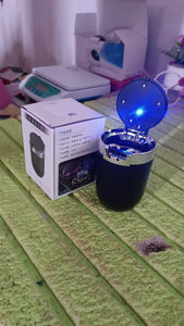 Portable Car Ashtray with Lid and Blue LED Light (1 Pc)  - PremiumAV