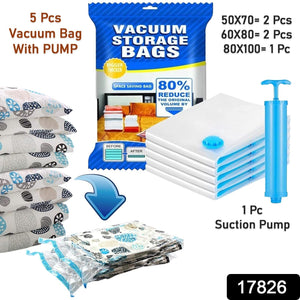 PremiumAV PremiumAV Vacuum Storage Bags with Suction Pump & Shirt clips - Vacuum Bags - Big Capacity Vacuum Seal Bags for Travel Clothes Blankets Pillows, Compr 