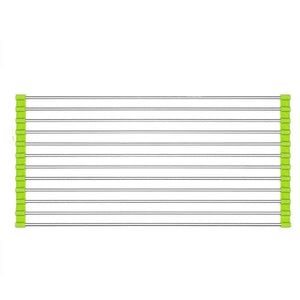 Foldable roll-up dish drying rack for kitchen sink