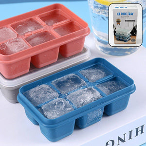 PremiumAV PremiumAV 6 Grid Silicone Ice Tray Used In All Kinds Of Places Like Household Kitchens For Making Ice From Water And Various Things And All With Color 