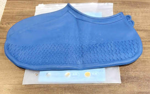 Blue Non-Slip Silicone Rain Reusable Anti skid Waterproof Fordable Boot Shoe Cover (1 Pair)