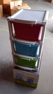 PremiumAV 3-Layer Plastic Drawer Storage Organizer, Multi-Purpose Cabinet (1 Pc / Mix Color) - PremiumAV