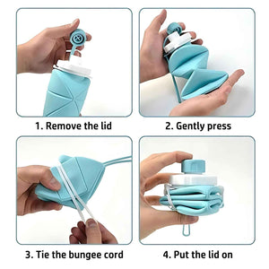 600ml Collapsible Silicone Water Bottle for Travel, Sports, Gym & Office (1 Pc)