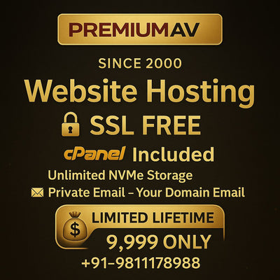 PremiumAV Lifetime Hosting Plan – Unlimited Storage, Free SSL, Domain Email