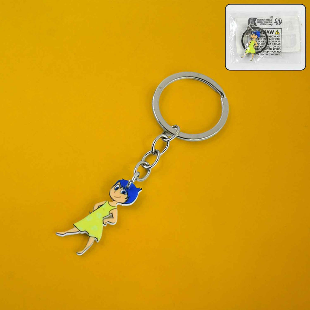 Cartoon Character Soft PVC Keychain with Haired Girl Design (1 Pc)
