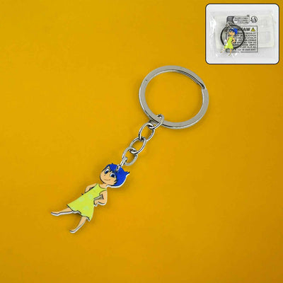 Cartoon Character Soft PVC Keychain with Haired Girl Design (1 Pc)