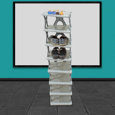 PremiumAV Foldable Shoe Rack (1 Pc, 8 Layers): Space-Saving, Entryway Storage