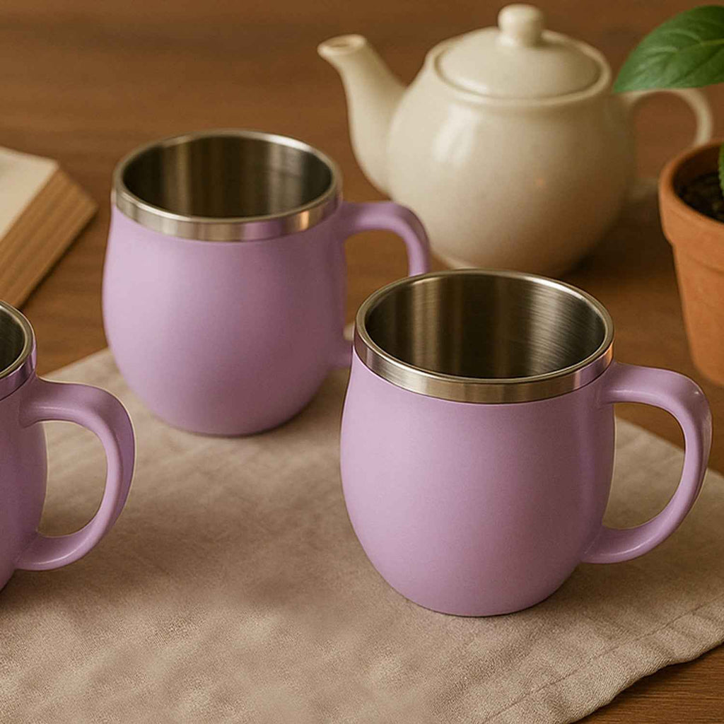 Apex Chit-Chat Double Wall Stainless Steel Mug Set (6Pc/200ml) Approx