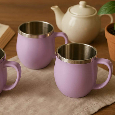 Apex Chit-Chat Double Wall Stainless Steel Mug Set (6Pc/200ml) Approx