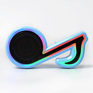 PremiumAV Mini Portable Music Note Shape Speaker Subwoofer Colorful Musical Note LED Lighting Sound For Creatives Gift Computer Phone Sound Equipment - PremiumAV