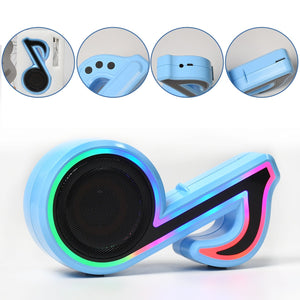 PremiumAV Mini Portable Music Note Shape Speaker Subwoofer Colorful Musical Note LED Lighting Sound For Creatives Gift Computer Phone Sound Equipment - PremiumAV