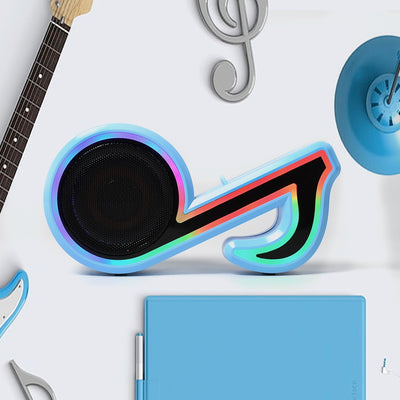 PremiumAV Mini Portable Music Note Shape Speaker Subwoofer Colorful Musical Note LED Lighting Sound For Creatives Gift Computer Phone Sound Equipment
