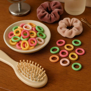 Colorful Soft Elastic Hair Bands Set for Kids & Girls (10 Pkt  / 1 Set)