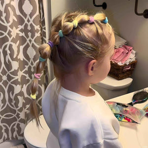 Colorful Soft Elastic Hair Bands Set for Kids & Girls (10 Pkt  / 1 Set)