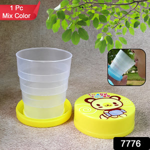 Portable Travelling Cup/Tumbler With Lid Folding / Pocket Glass for Travelling, Water Cup for Kids Walker, Folding Camping Cup with Lids Expandable Drinking Cup Folding Cup for Kids, Travel - (Pack of 1)  - PremiumAV