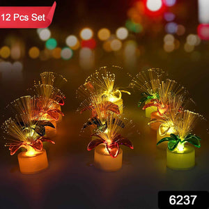 PremiumAV Fiber Optic Light, Mini Color Change LED Table Centerpieces, Light Up Candle - Pack of 12