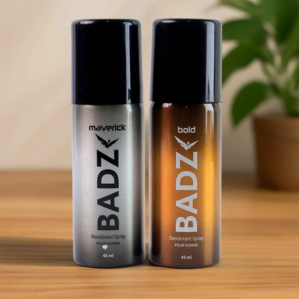 BADZ Long-Lasting Premium Deodorant Body Spray for Men (1 Pc / Mixed Fragrance / 45 ML)