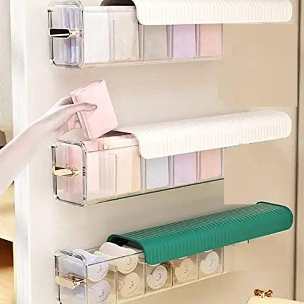 7877 Quirk Drawer Underwear Organizer Divider, Wall Mount 5 Cell Drawer Storage Boxes and Acrylic Organizers for Lingerie, Socks, Ties, Data Cable, Spices Organization and Storage. DeoDap