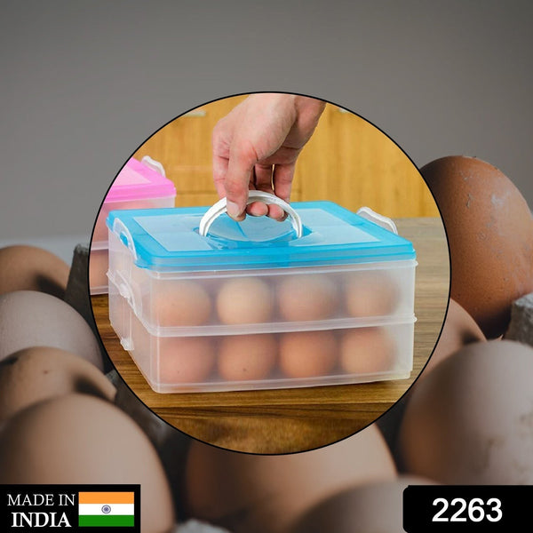 2263 Double Layer 24 Grid Egg Storage Box for Egg Storage Container